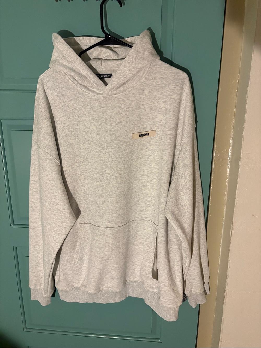 Jacquemus Light Gray Men's Hooded Sweatshirt